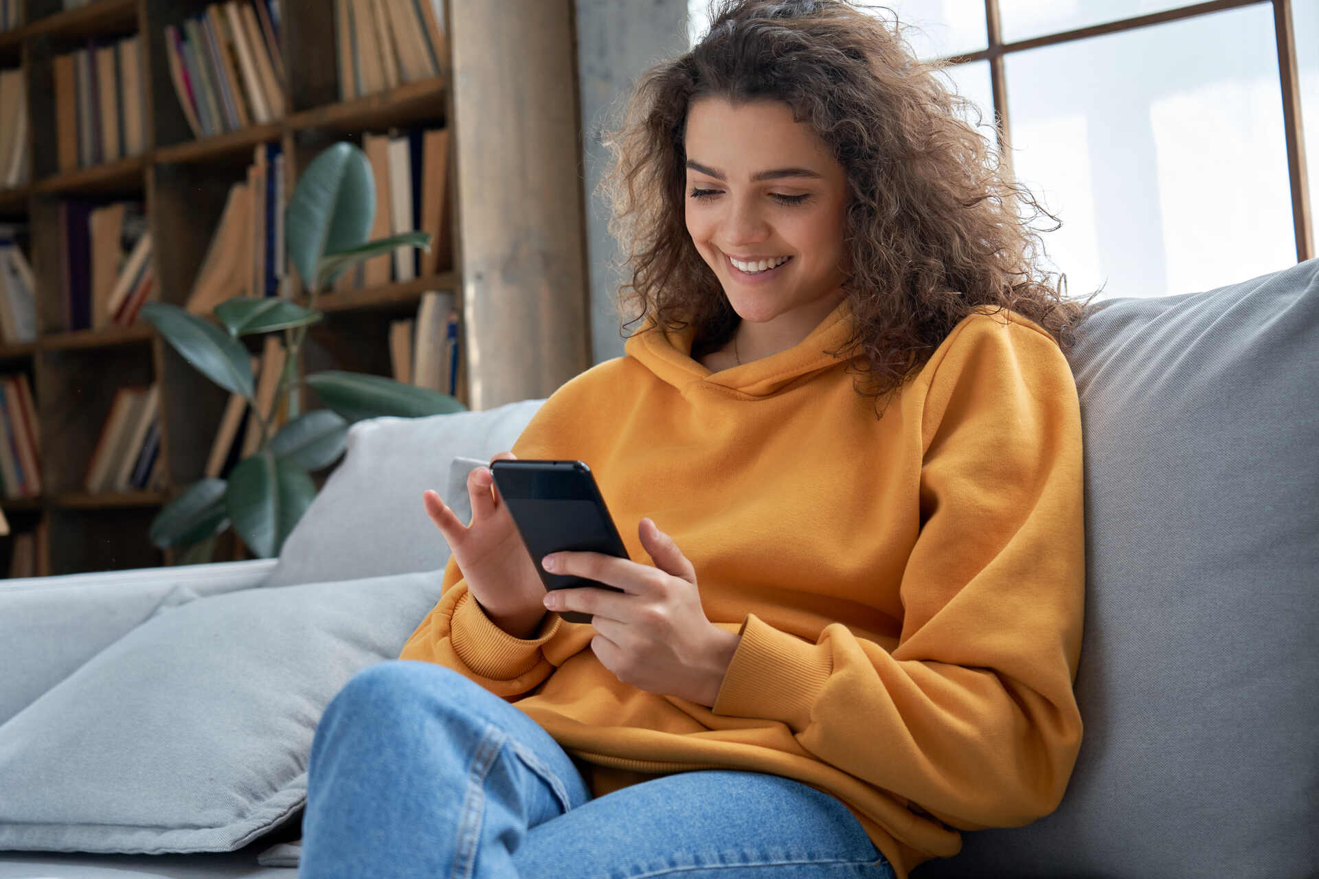 young woman happy with clear vision